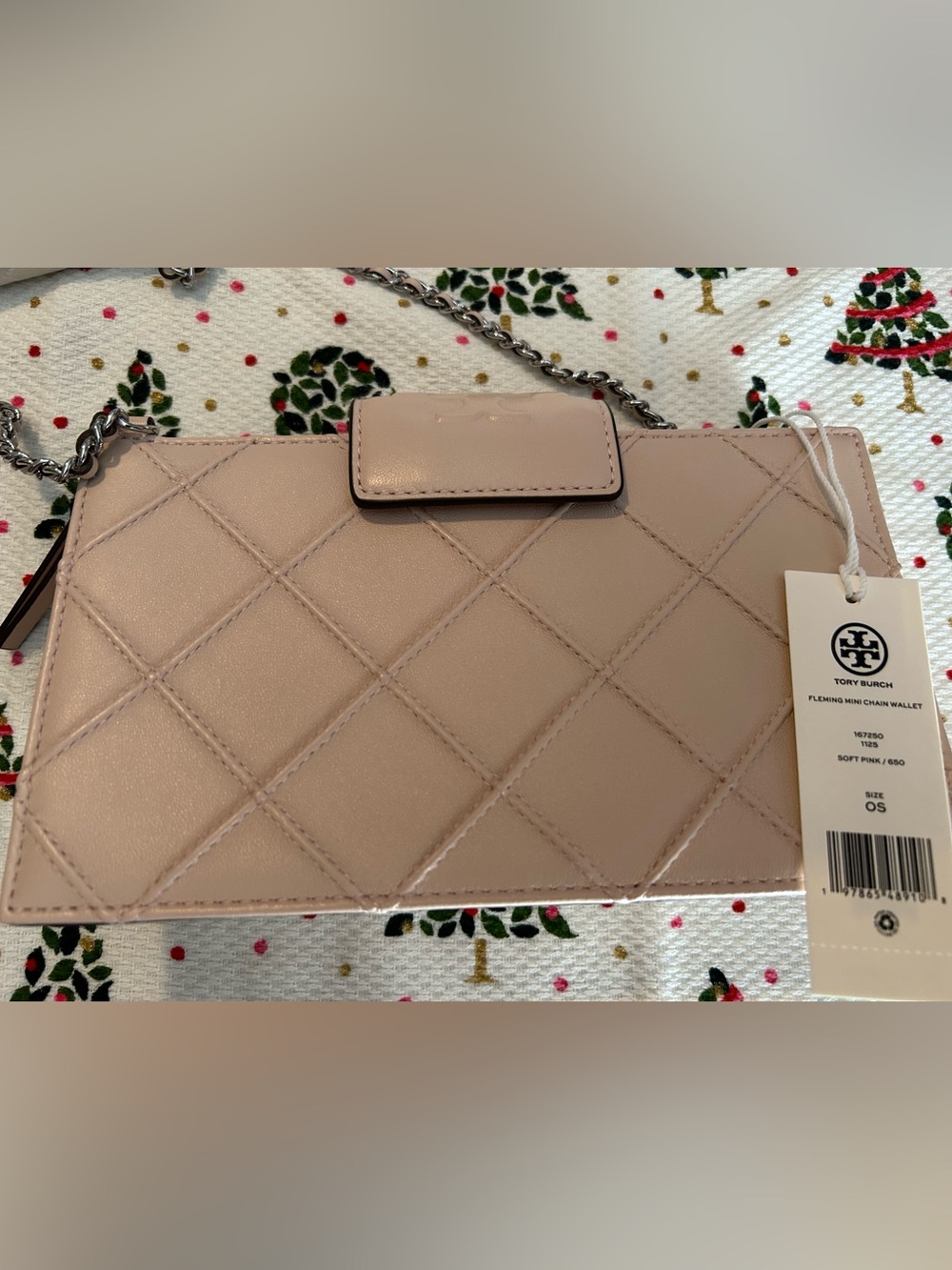 New Tory Burch Quilted Mini Fleming Crossbody Soft Pink $420 - Picture 5 of 7